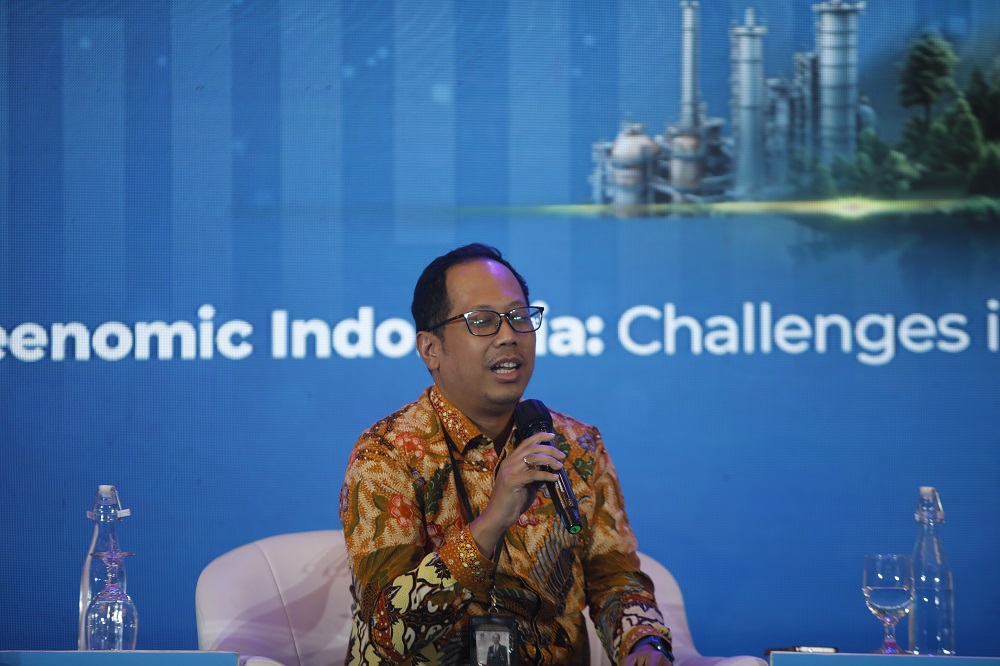 Kepala Divisi Pengembangan Bisnis Bursa Efek Indonesia (BEI), Ignatius Denny Wicaksono saat menghadiri KabarBursa Economic Insight 2025