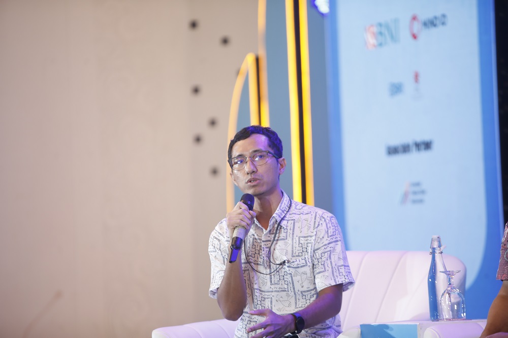 VP Perencanaan Produk Niaga PLN, Rudiana Nurhadian dalam acara seminar KabarBursa Economy Insight 2025.