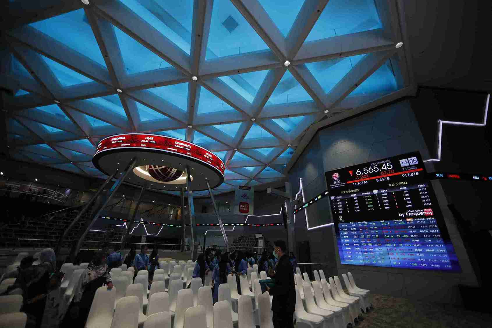 Papan pantau IHSG di Bursa Efek Indonesia. Foto: KabarBursa/Abbas Sandji.