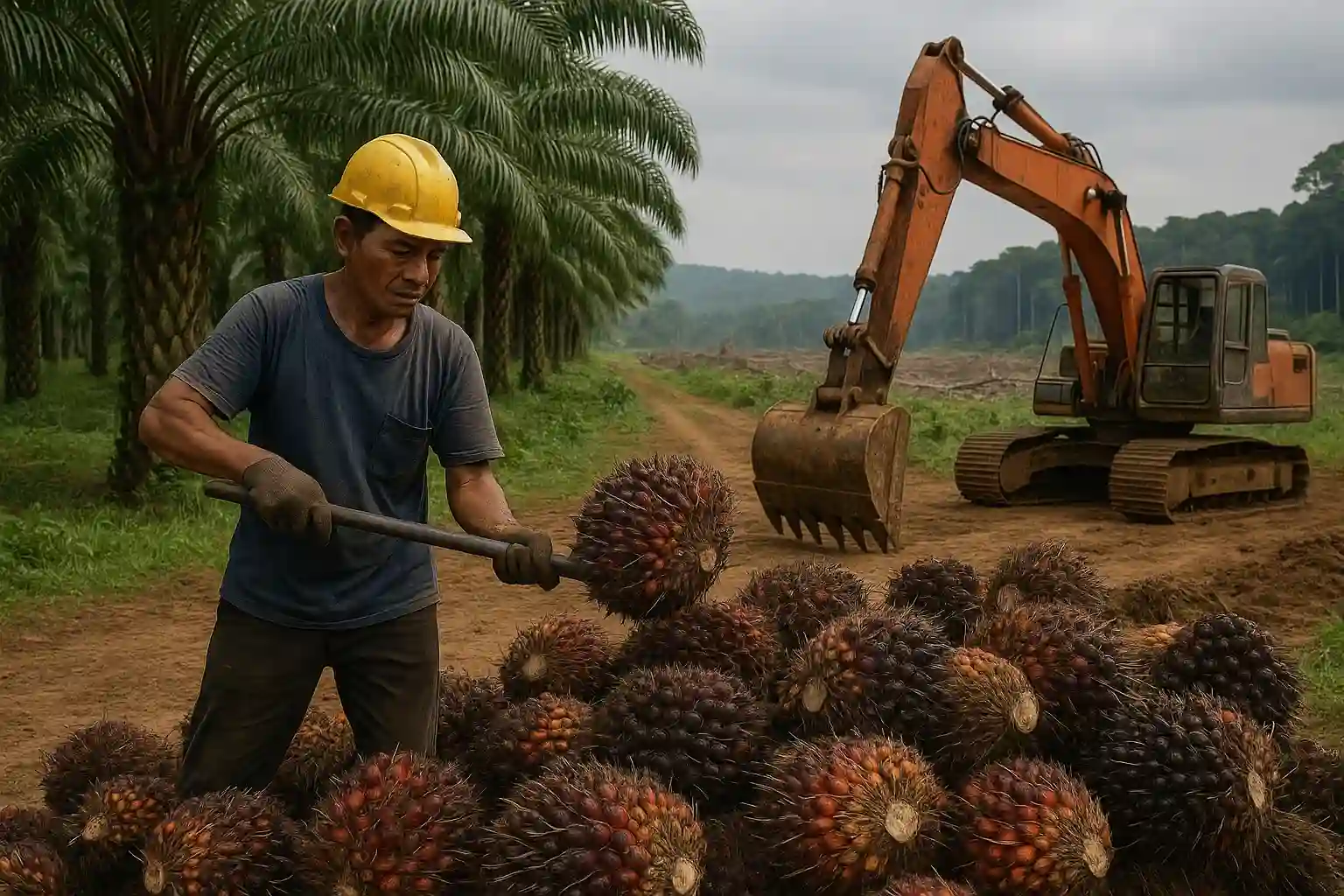 Ilustrasi perkebunan kelapa sawit. Foto: AI untuk KabarBursa