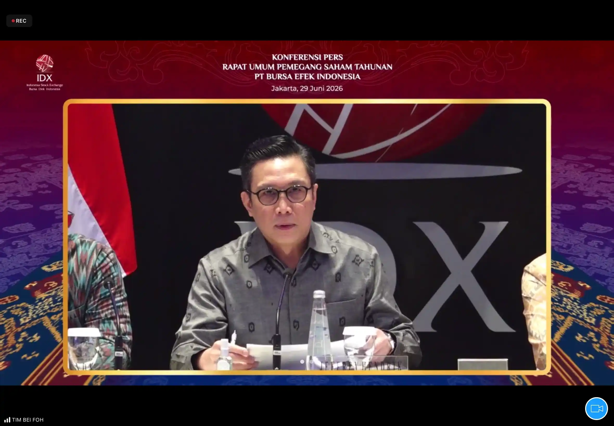 Direktur Utama BEI Jeffrey Hendrik. (Foto: Dok. Tangkapan layar)