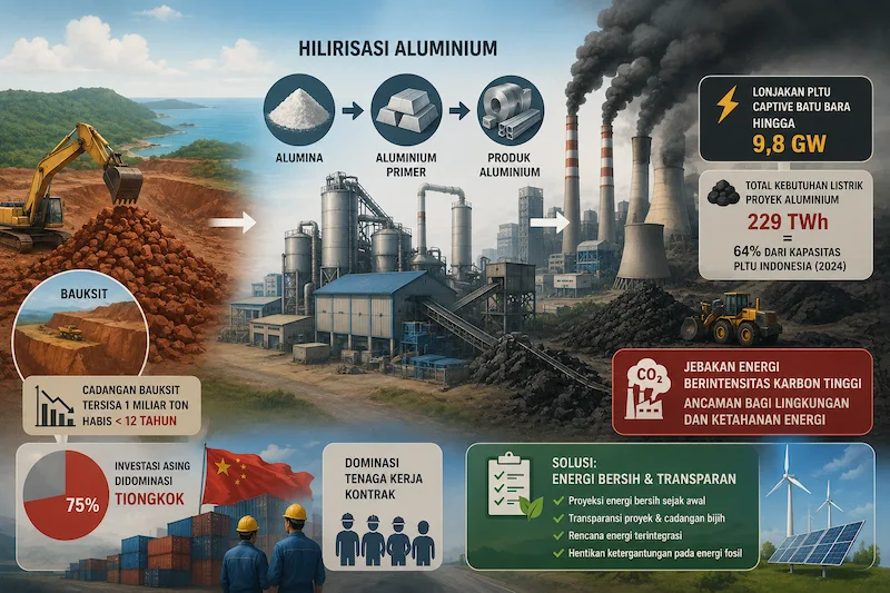 Ilustrasi hilirisasi aluminium. Gambar dibuat oleh AI untuk KabarBursa.com