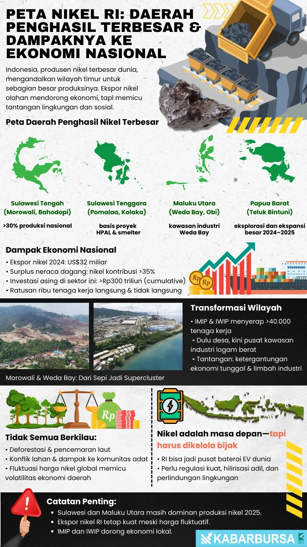 INFOGRAFIS Peta Nikel RI: Daerah Penghasil Terbesar & Dampaknya ke Ekonomi Nasional