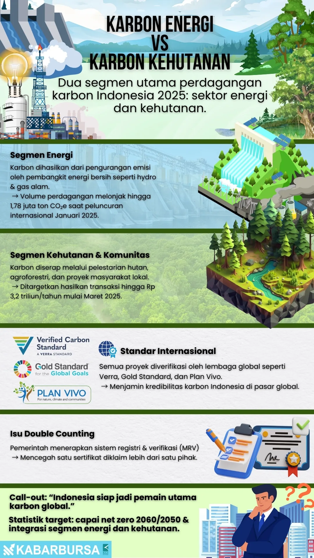 INFOGRAFIS Karbon Energi vs Karbon Kehutanan